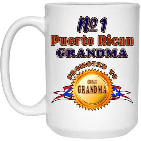 #1 Grandma Promoted To Great Grandma 15 oz. White Mug