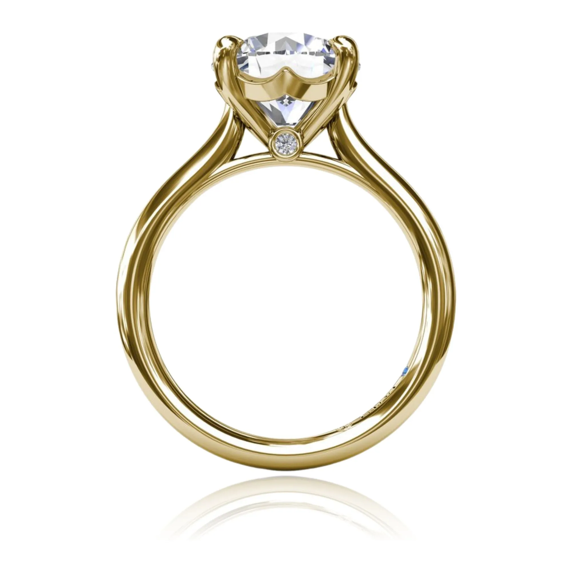 14K YELLOW GOLD SOLITAIRE DIAMOND ENGAGEMENT RING - SETTING ONLY