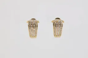 18k Yellow Gold 1.93tcw Diamond Omega Earrings (9.00g.)