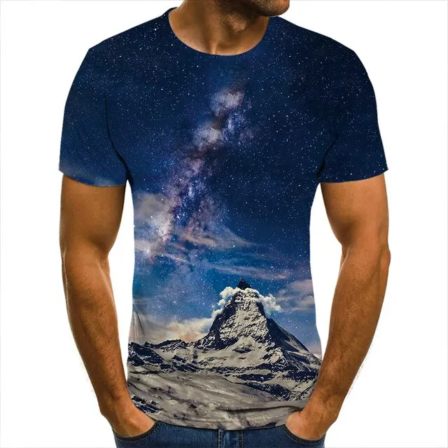 3D T-Shirt Mountain Landscape Men Women Children Clothing Short Sleeve Cool Tees Fashion Casual Summer Boy Girl Kids Streetwear