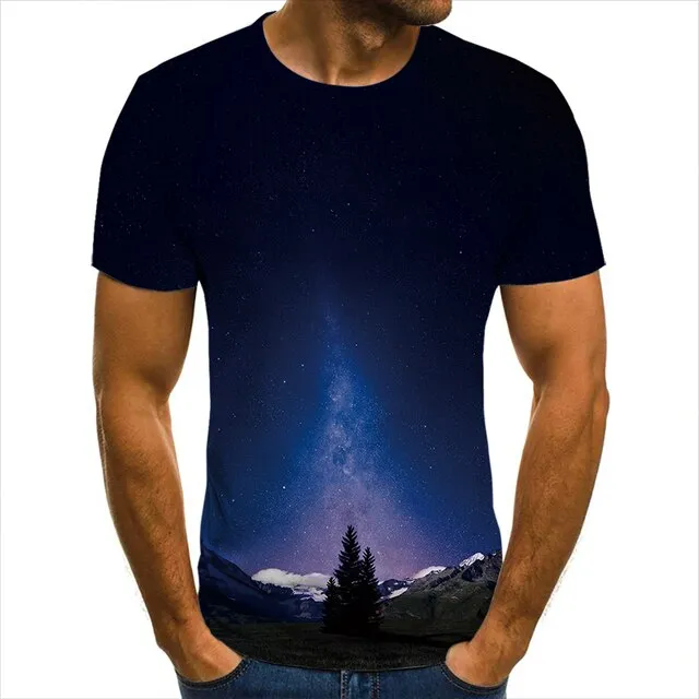 3D T-Shirt Mountain Landscape Men Women Children Clothing Short Sleeve Cool Tees Fashion Casual Summer Boy Girl Kids Streetwear