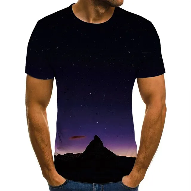 3D T-Shirt Mountain Landscape Men Women Children Clothing Short Sleeve Cool Tees Fashion Casual Summer Boy Girl Kids Streetwear