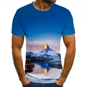 3D T-Shirt Mountain Landscape Men Women Children Clothing Short Sleeve Cool Tees Fashion Casual Summer Boy Girl Kids Streetwear