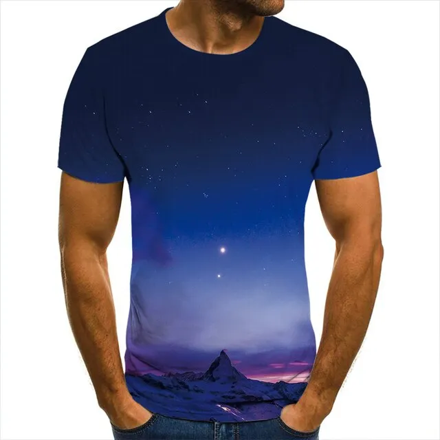 3D T-Shirt Mountain Landscape Men Women Children Clothing Short Sleeve Cool Tees Fashion Casual Summer Boy Girl Kids Streetwear