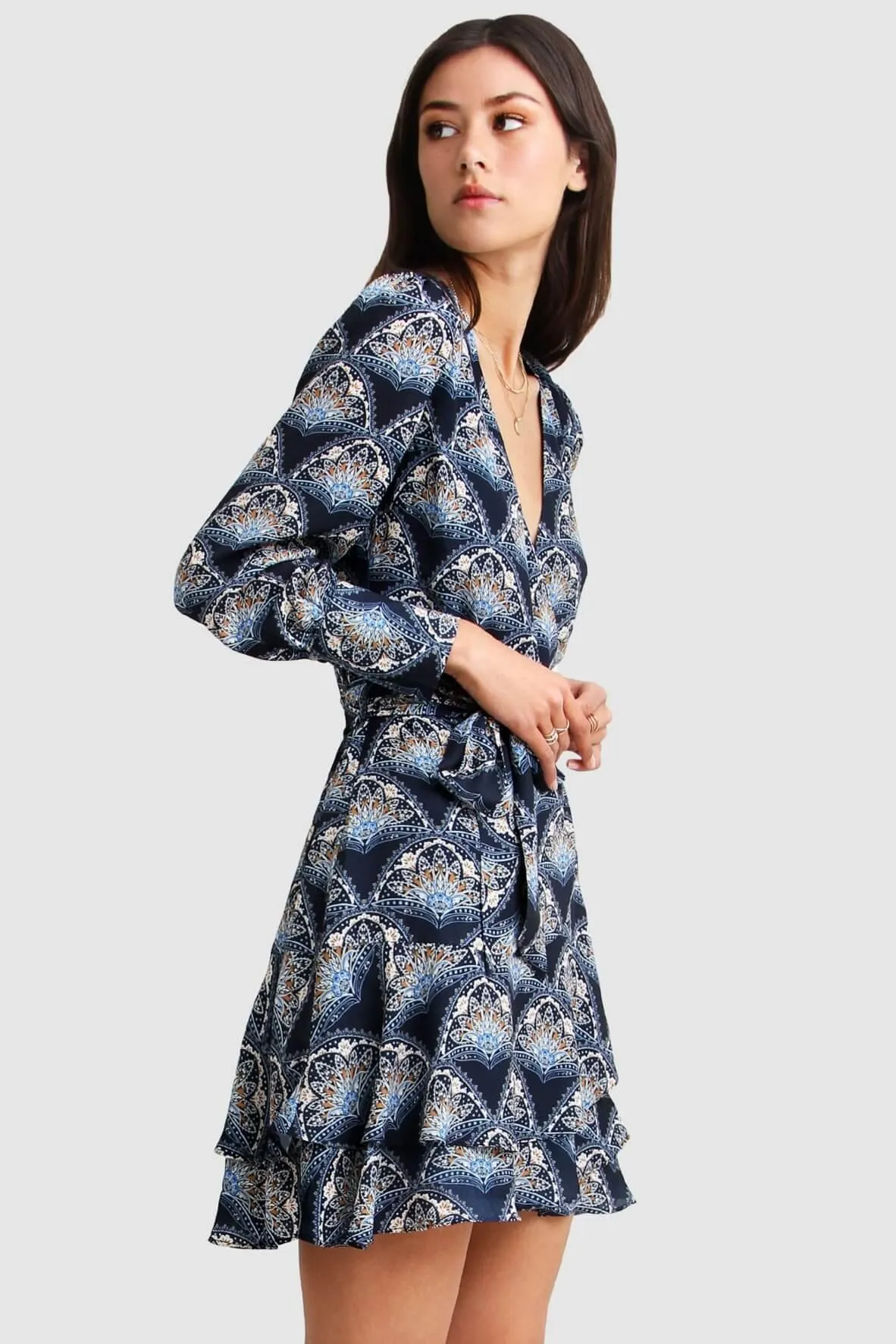 A Night With You Mini Wrap Dress in Navy