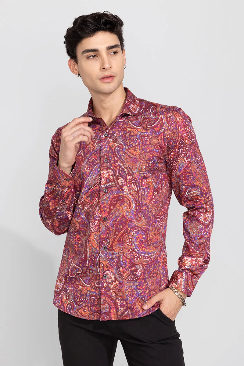 Afghani Paisley Red Shirt