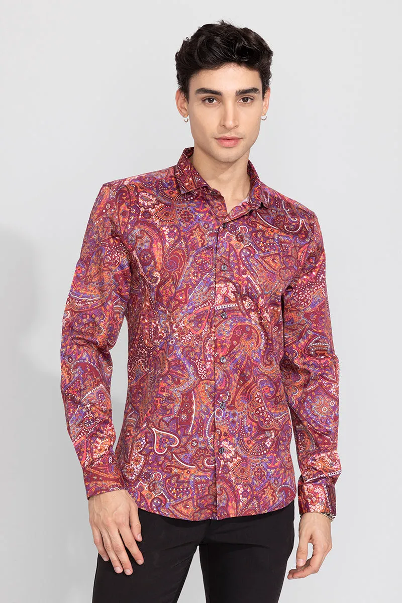 Afghani Paisley Red Shirt