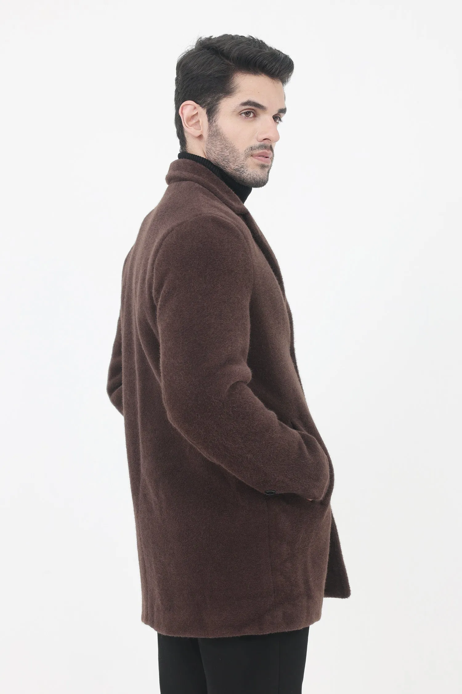 ALMAS COZY COMFORT WOOLEN JACKET-COFFEE