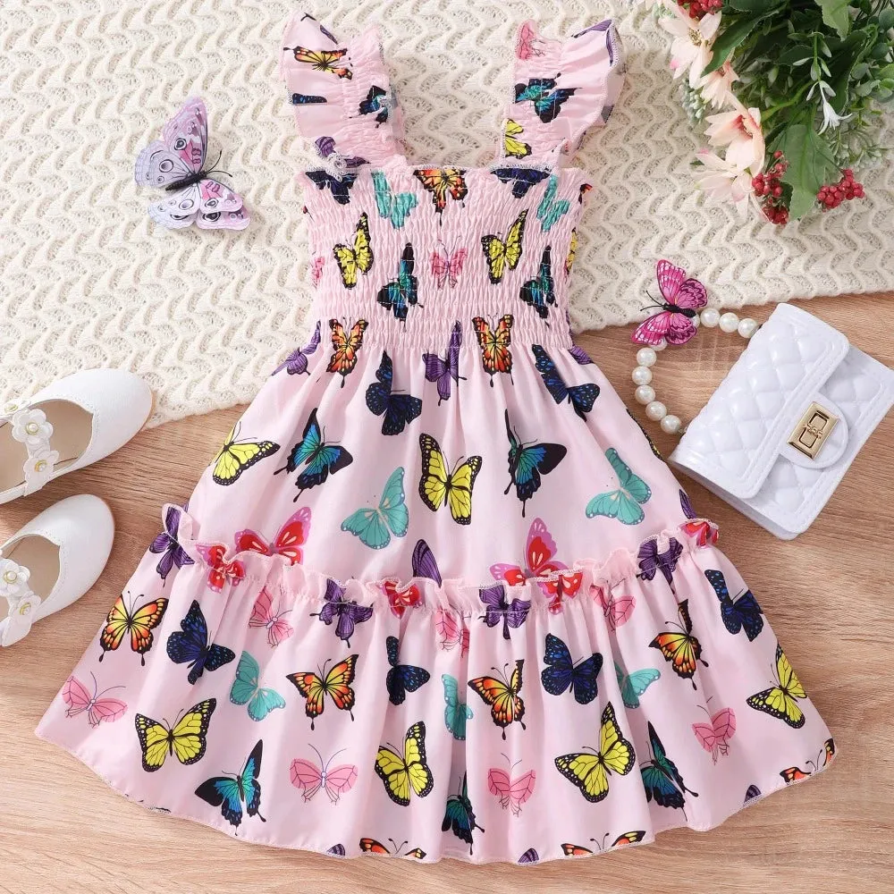 Baby Girl 2024 Mermaid Butterfly Animal Casual Dress