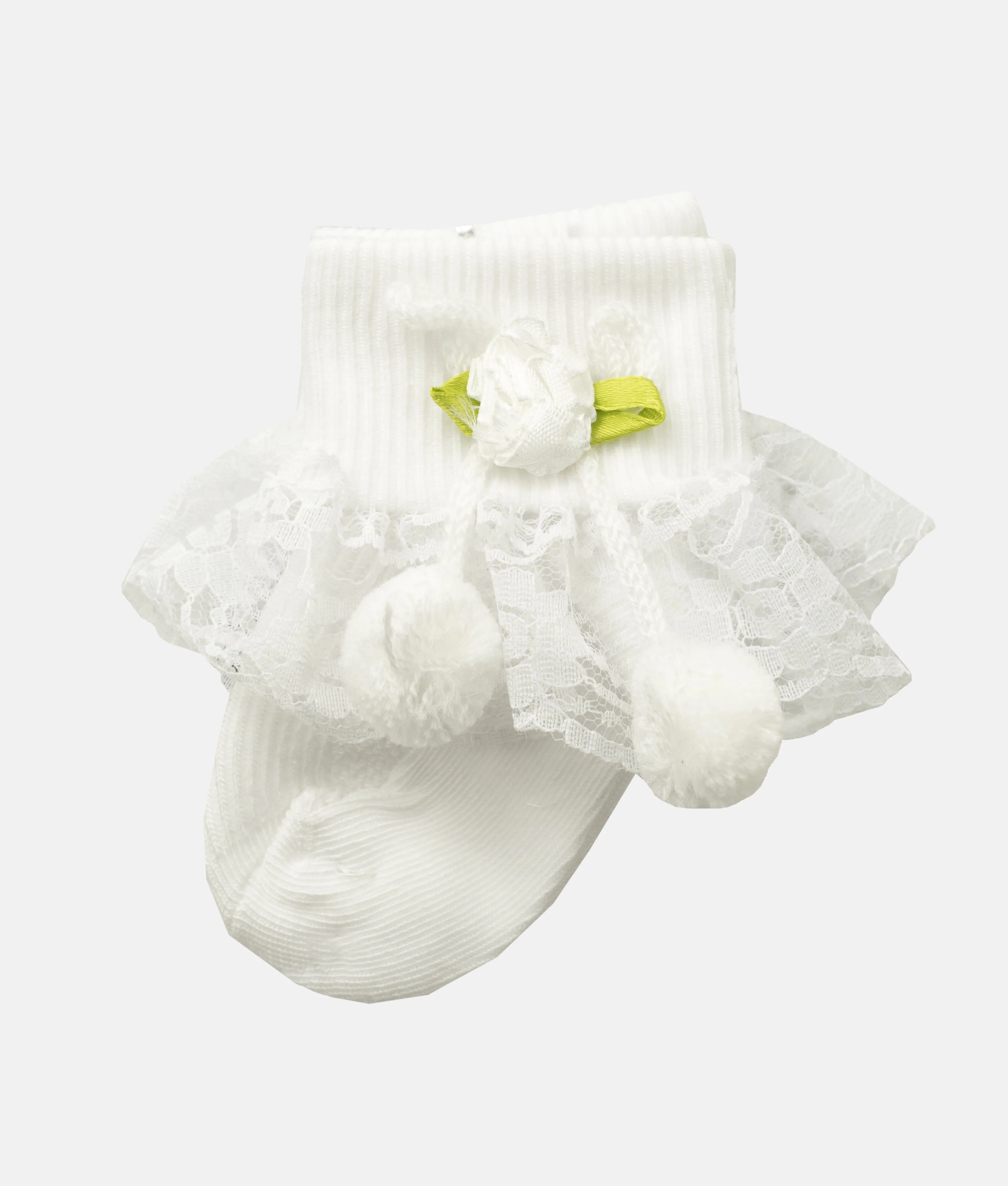 Baby Girl Lace Socks Pair - White