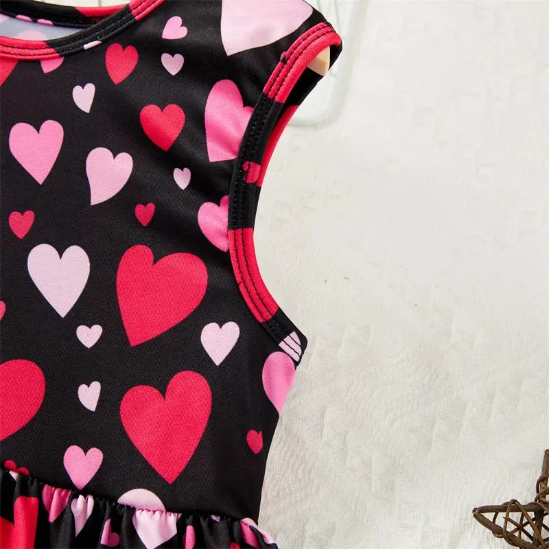 Baby Girl Sleeveless Love Sweet Summer Casual Dress