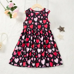 Baby Girl Sleeveless Love Sweet Summer Casual Dress