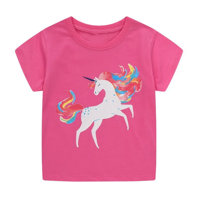 Baby Girl Summer Tops & Tees Collection Unicorn Tee Collection Birds T-shirt | Toddler Baby Girl Clothing Gift for Girls Outfit Pack of 3