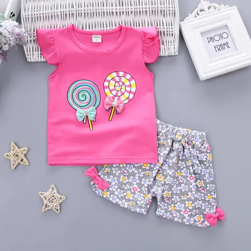 Baby Girls Sleeveless Lollipop Summer Outfits