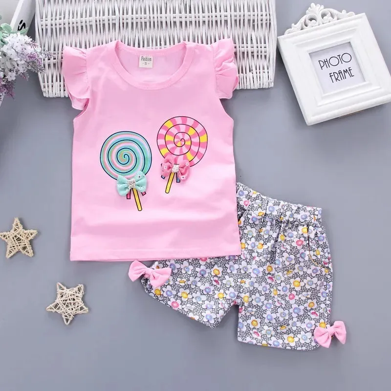 Baby Girls Sleeveless Lollipop Summer Outfits