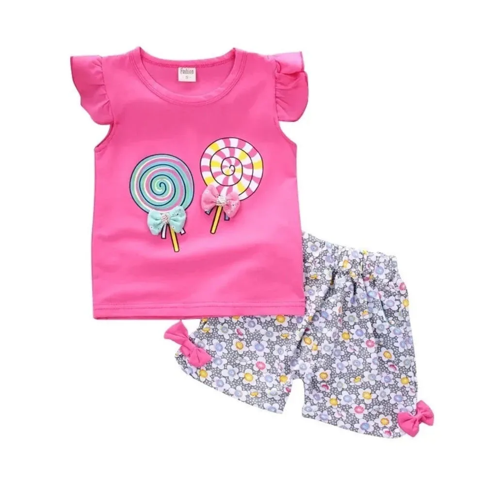 Baby Girls Sleeveless Lollipop Summer Outfits