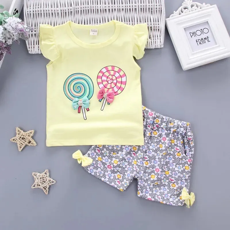 Baby Girls Sleeveless Lollipop Summer Outfits