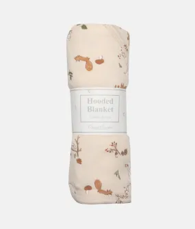 Baby Hooded Blanket - Peach Forest Print