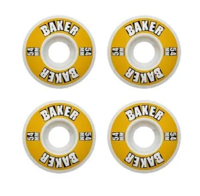 BAKER Brand Logo Yellow 54mm Skateboard Wheels