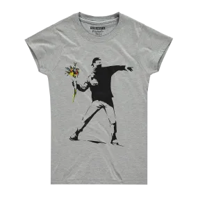 Banksy Women's T-shirt - Rage Flower Thrower