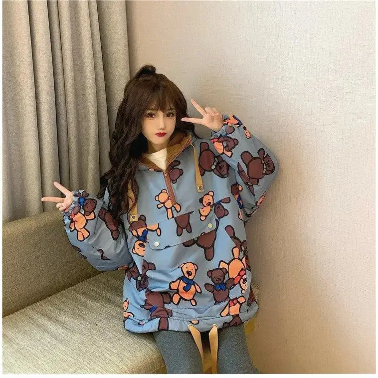 Bears Oversized Loose Hoodie