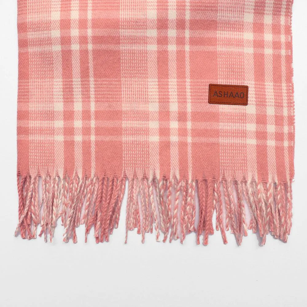 Big Size Checked Unisex woolen Stoles (L70XW28 Inches)