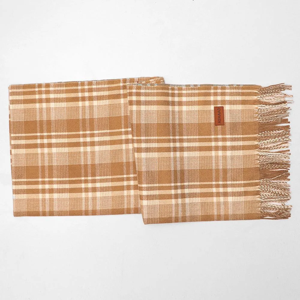 Big Size Checked Unisex woolen Stoles (L70XW28 Inches)