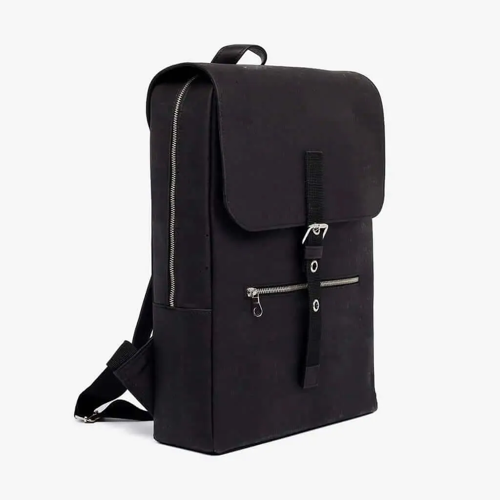 Big Vegan Black Cork Backpack by Artelusa