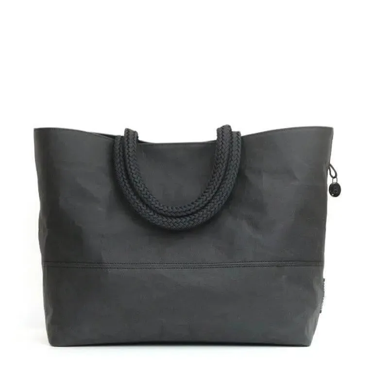 Black Vegan washable paper bag by Bare Instinct