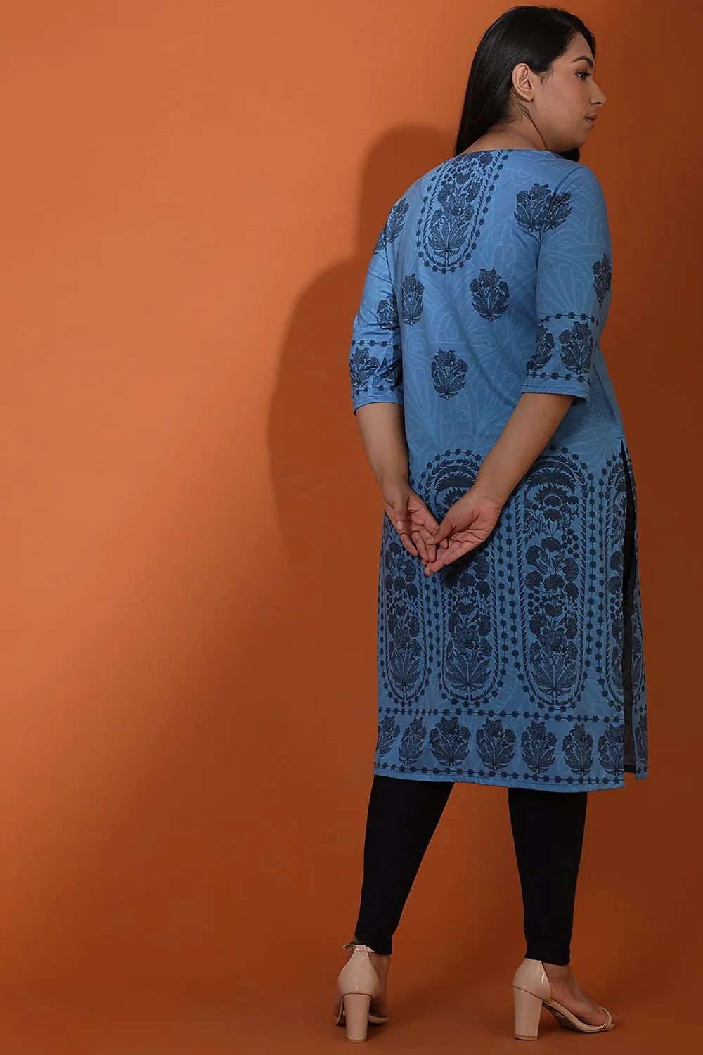 Blue Ethnic Print Kurti