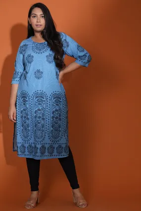 Blue Ethnic Print Kurti