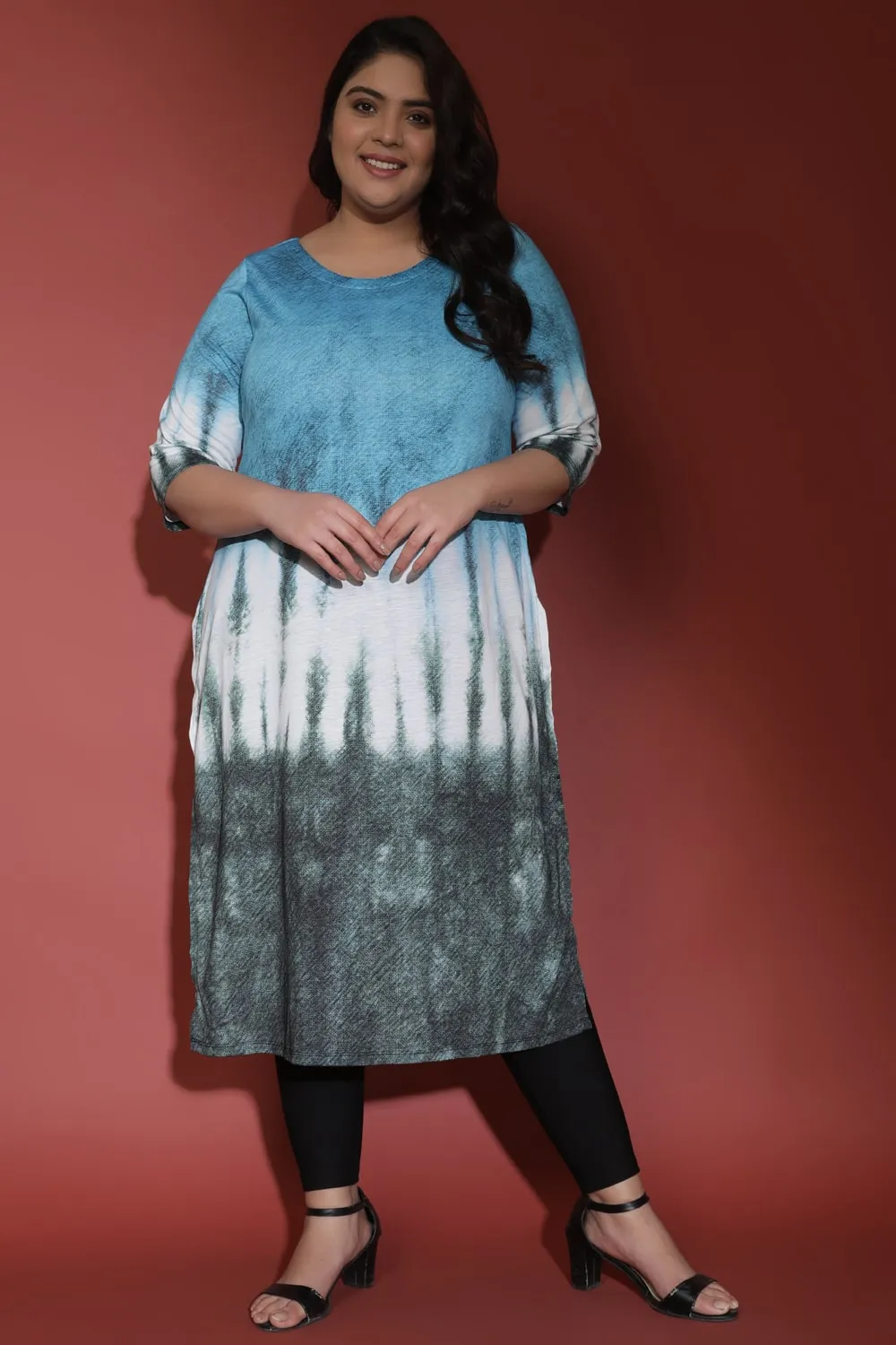 Blue Tie Dye Printed Kurti