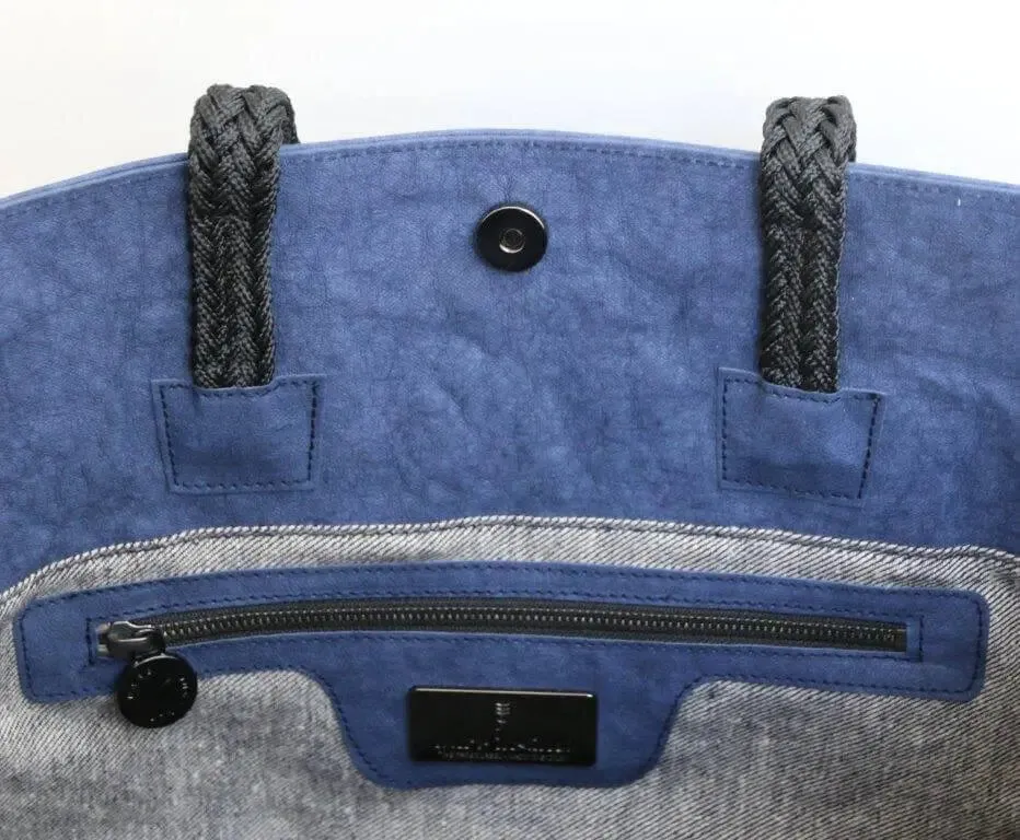 Blue Vegan washable paper bag by Bare Instinct