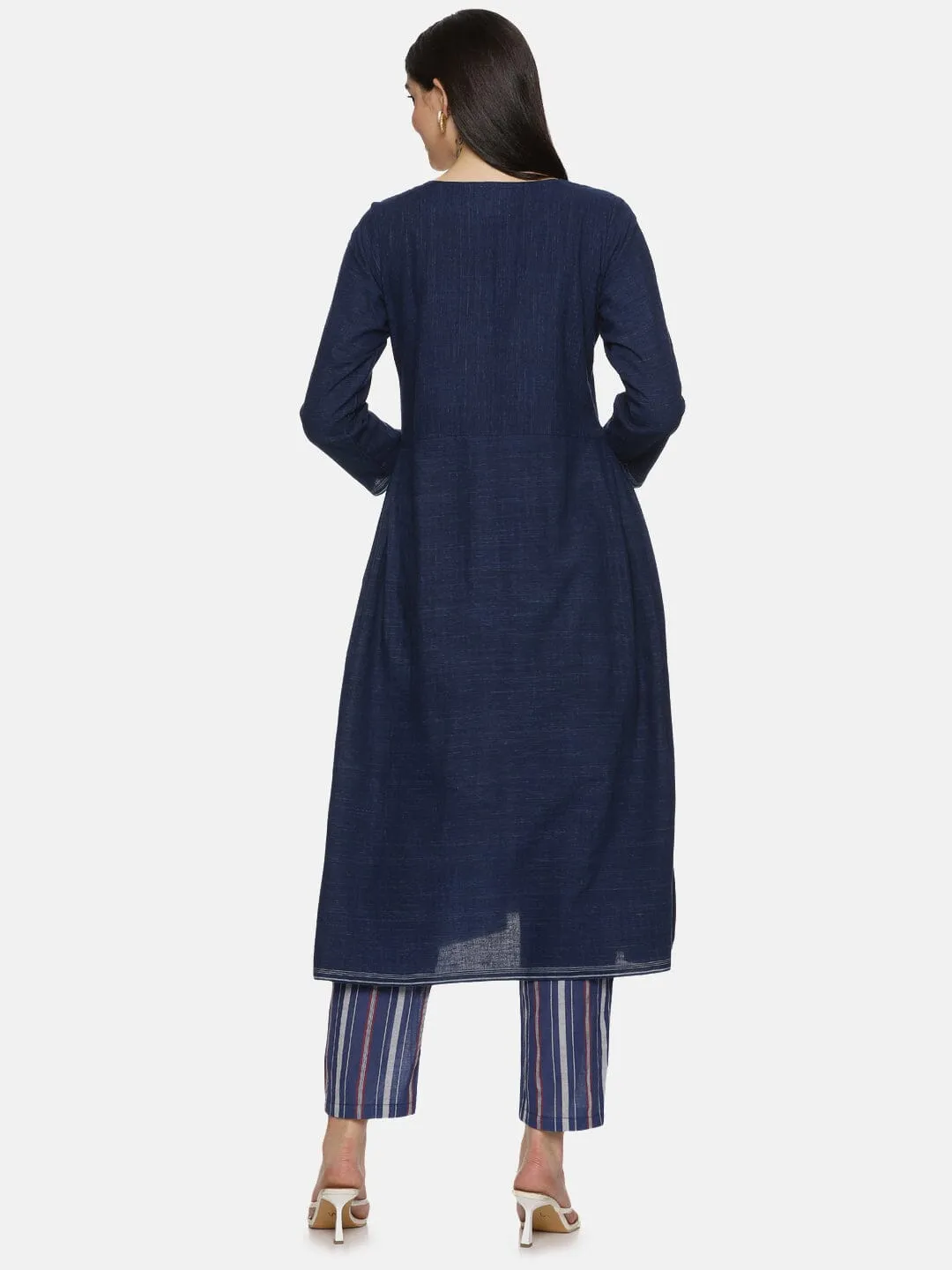 ''Bluebell' Prussian blue Handloom Co-ord set