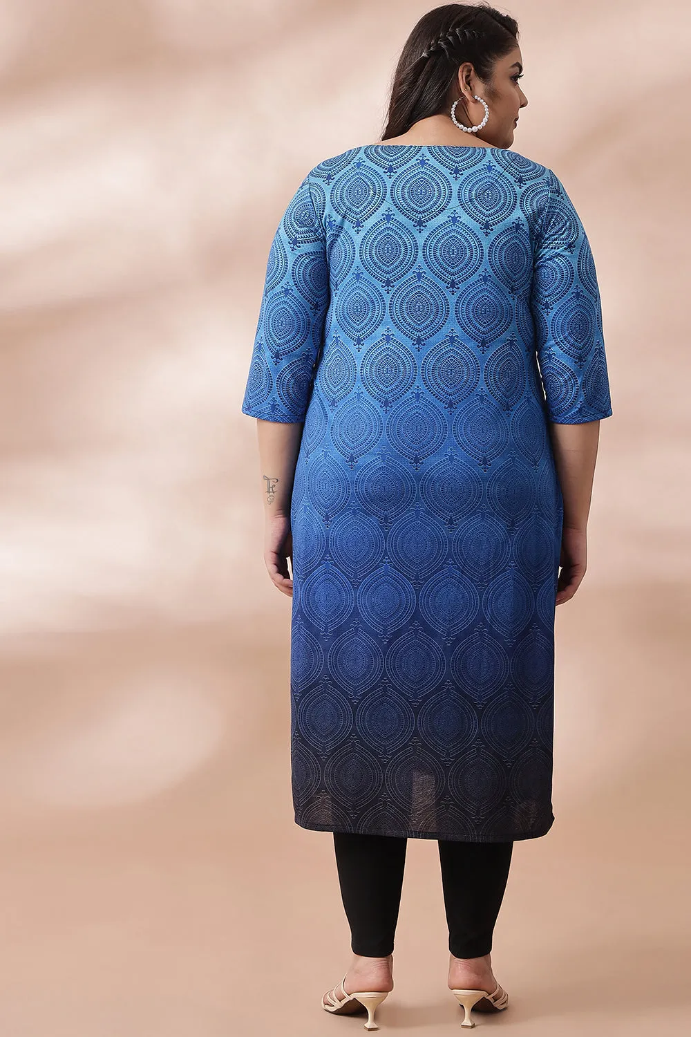 Blues Ombre Printed Kurti