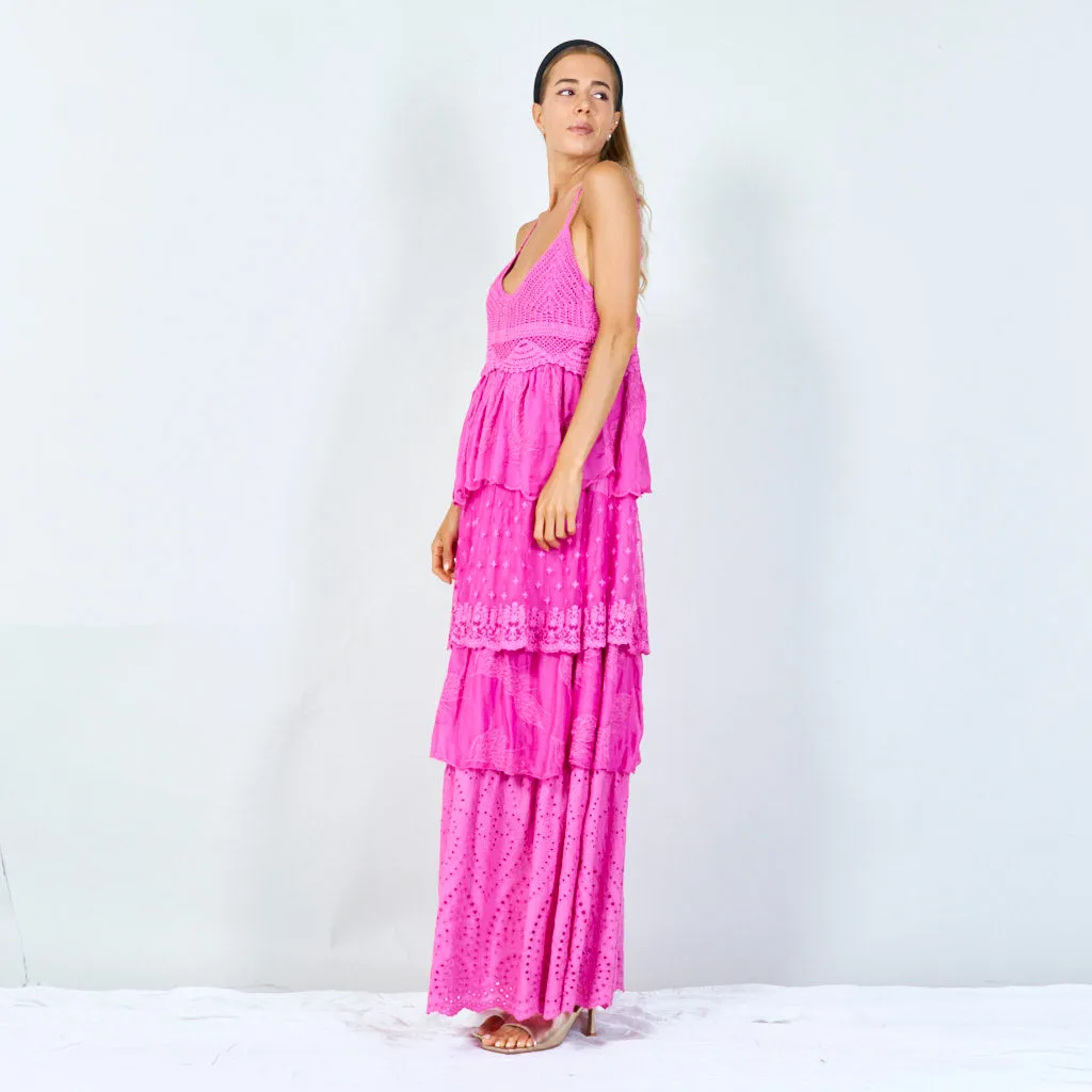 Boho tiered maxi dress wholesale