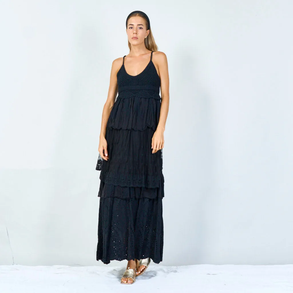 Boho tiered maxi dress wholesale