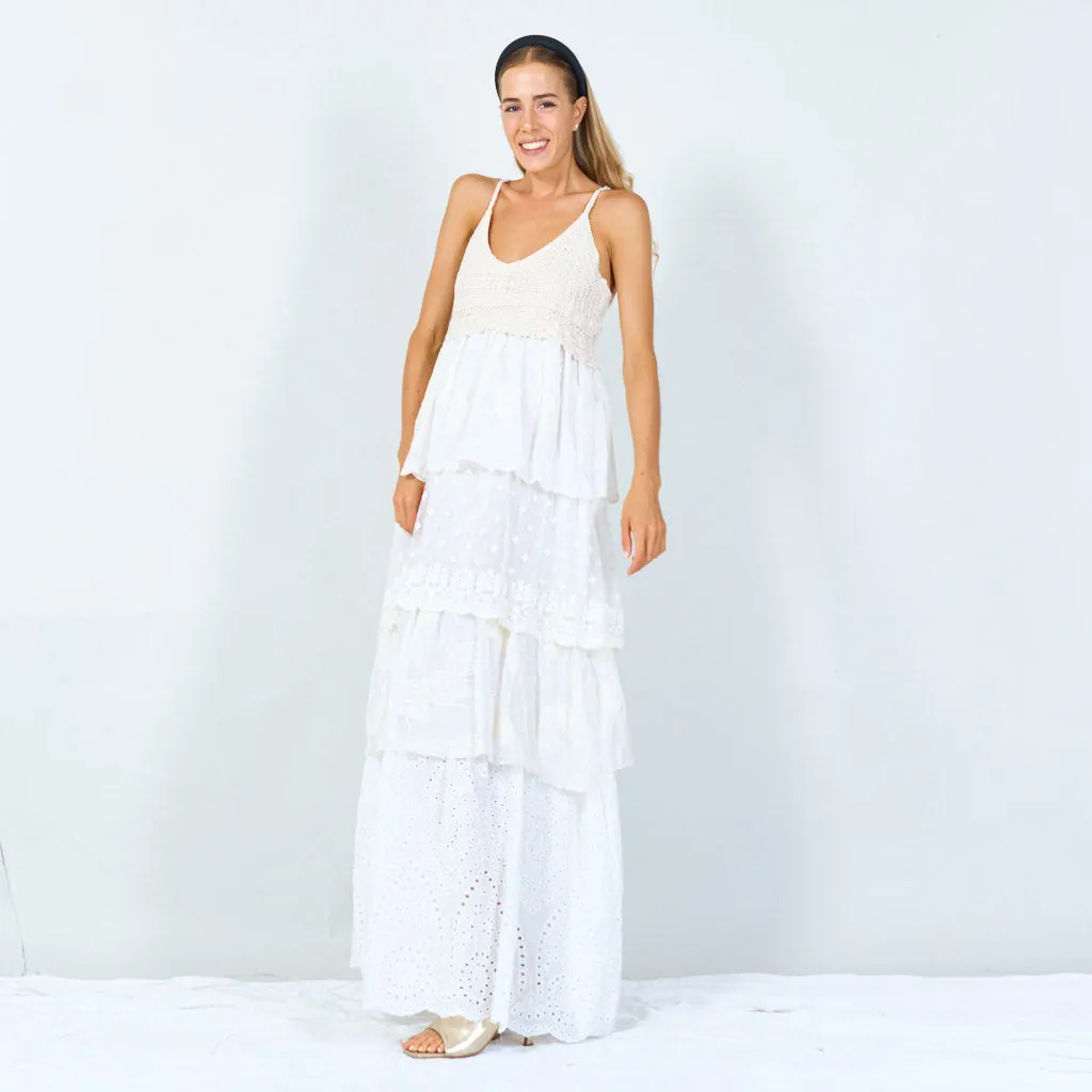 Boho tiered maxi dress wholesale