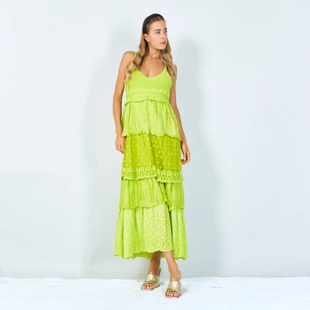 Boho tiered maxi dress wholesale