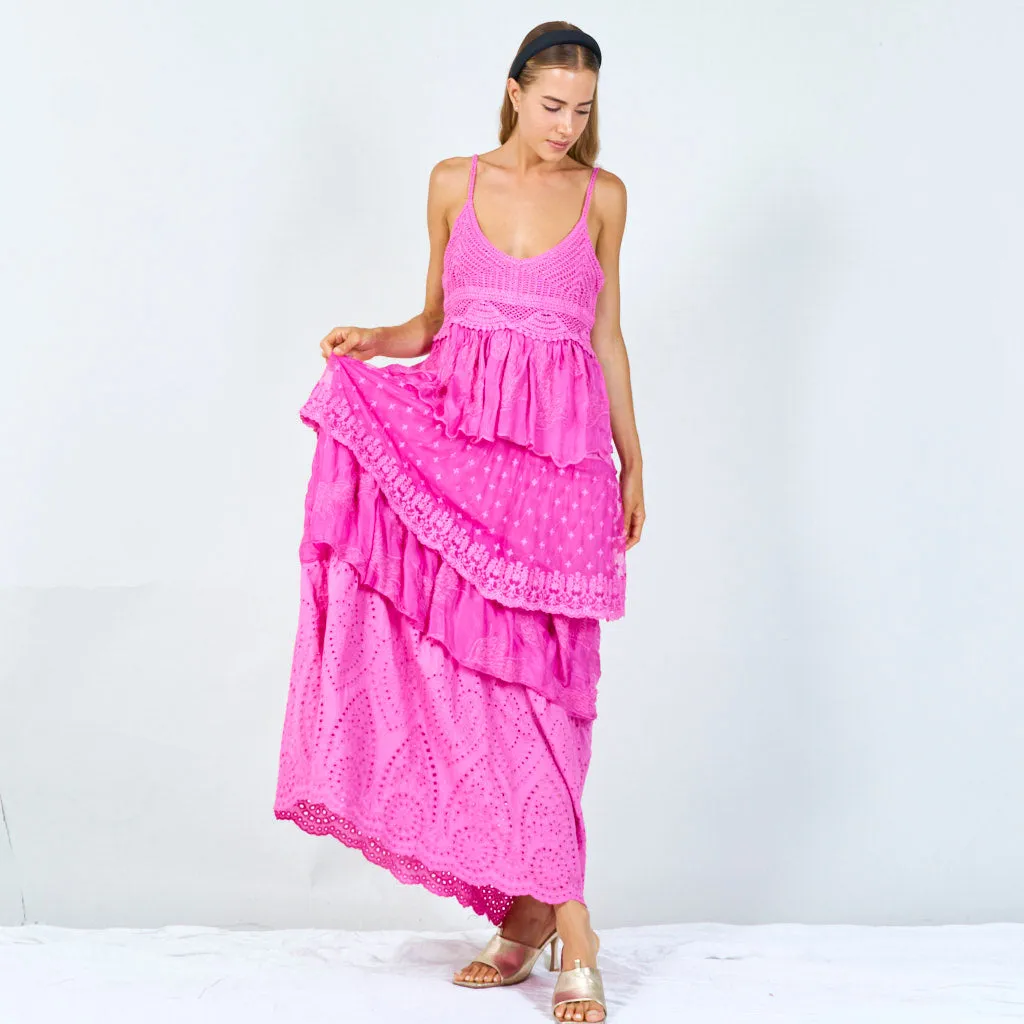 Boho tiered maxi dress wholesale