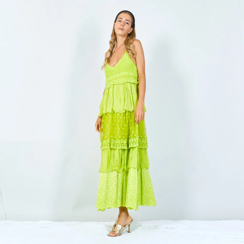 Boho tiered maxi dress wholesale