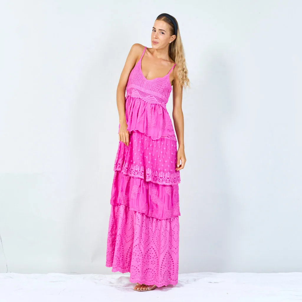 Boho tiered maxi dress wholesale