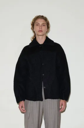 Boiled Wool Coat - Black