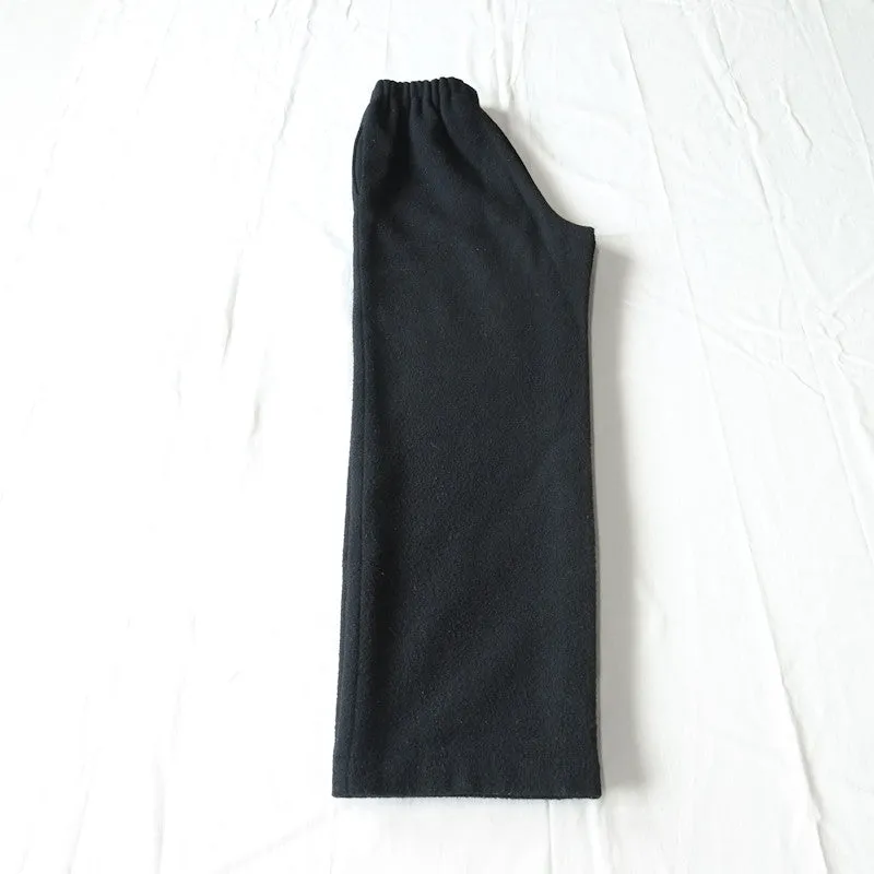 boiled wool elastic trousers