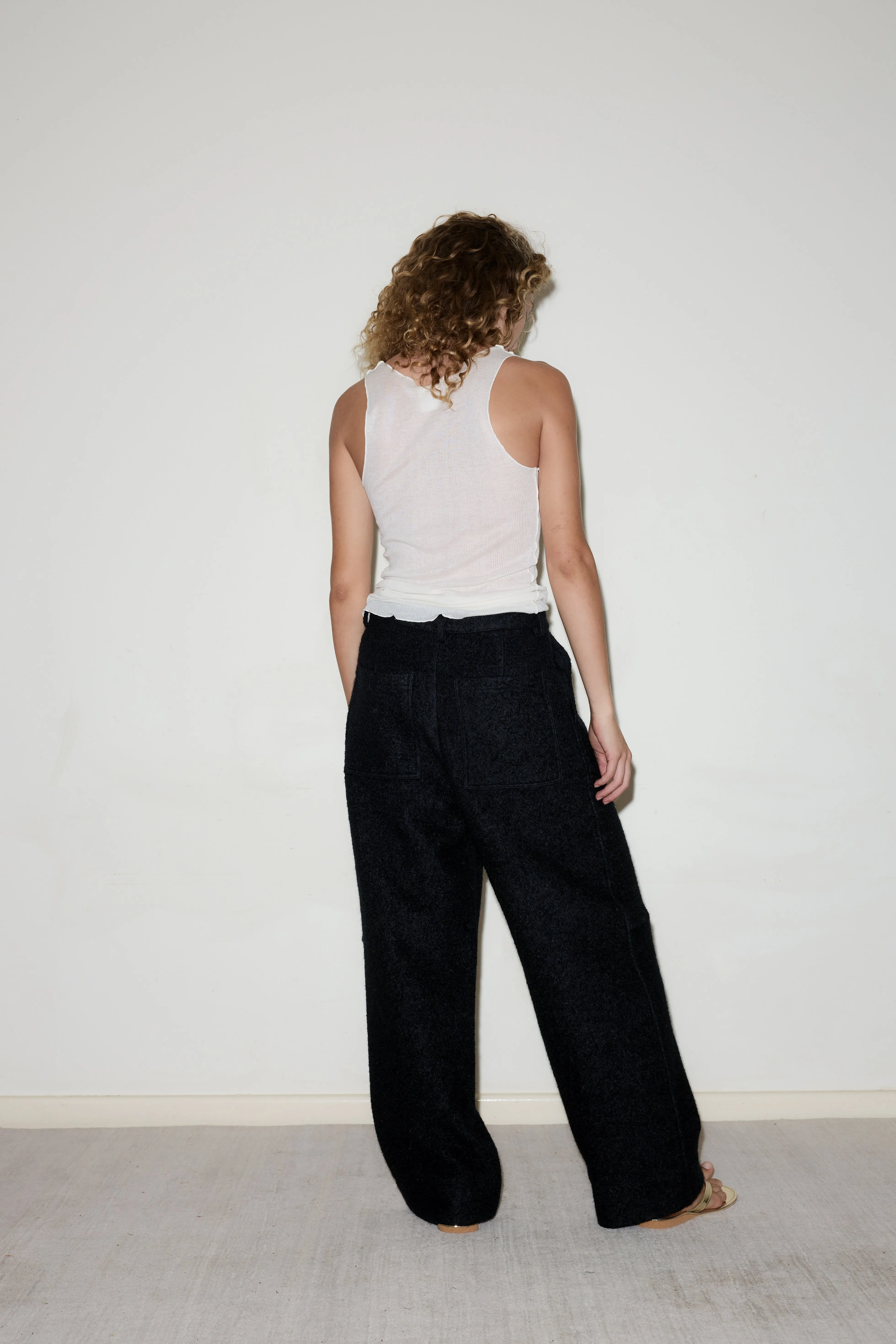 Boiled Wool Pant - Black