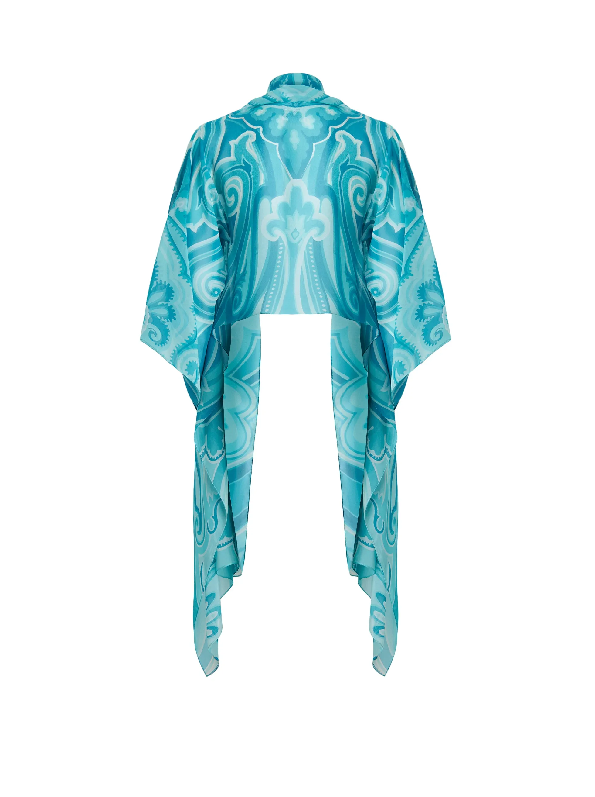 Bolero Jacket - Turquoise/White