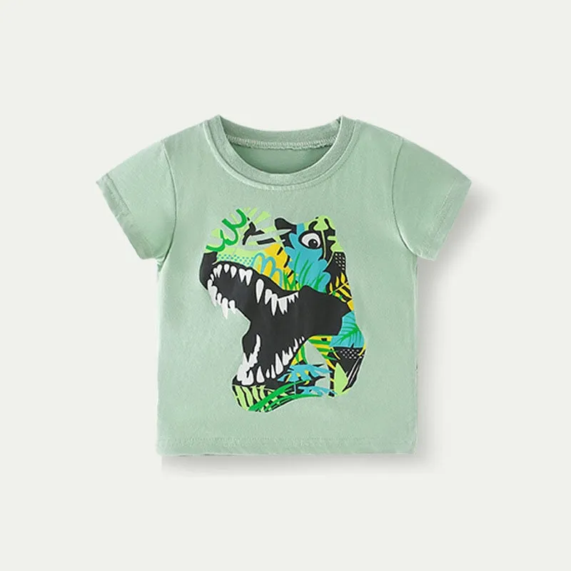 Boys Cotton T-shirts Summer Tees & Tops for Baby Boys Dinosaur Pattern | Toddler Boy Shirt kid Clothing Gift for Boys Pack of 3