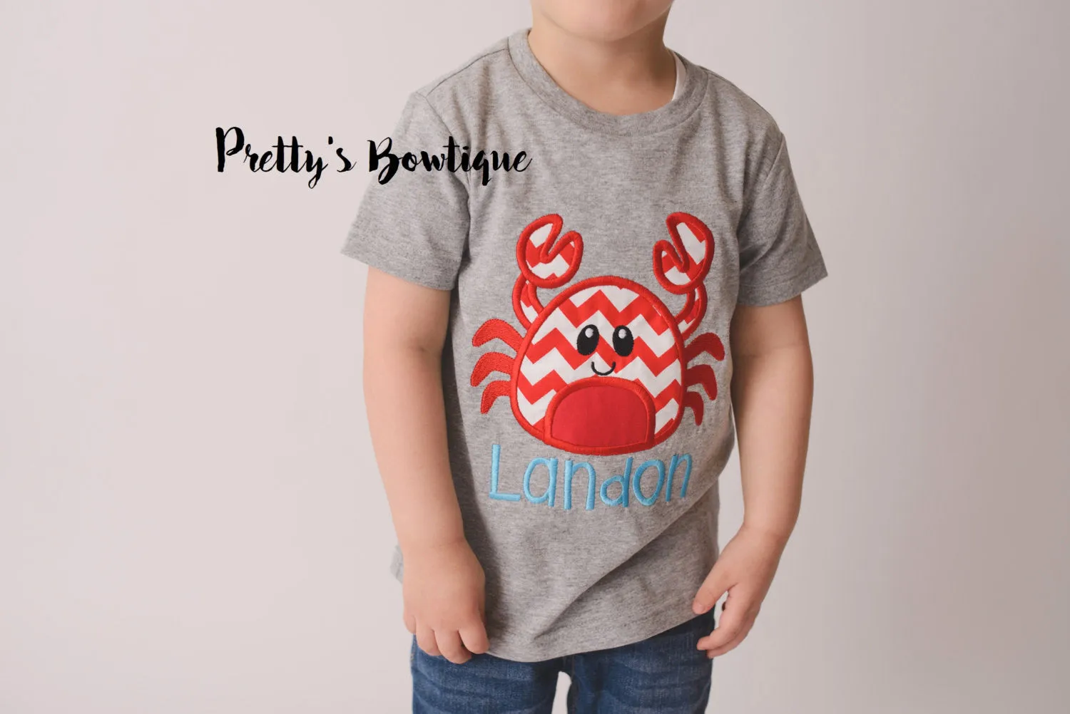 Boys Summer Beach shirt-- Boys Crab shirt-- Monogram Boys Shirt -- Monogram Boys summer crab shirt --Crab with Monogram perfect summer shirt