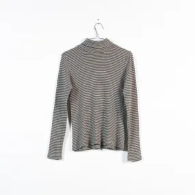 brown striped turtleneck