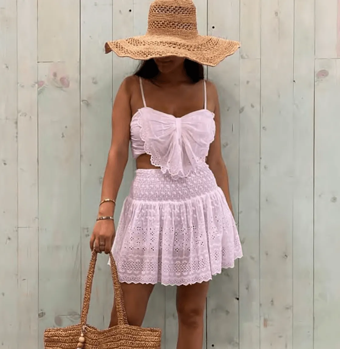 Butterfly Eyelet Top in White